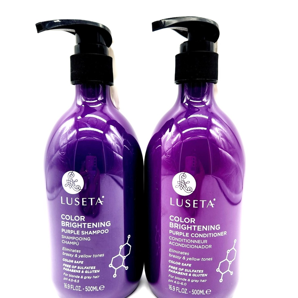 Luseta Color Brightening Purple Shampoo & Conditioner Combo‎ Pack 16.9 oz Each